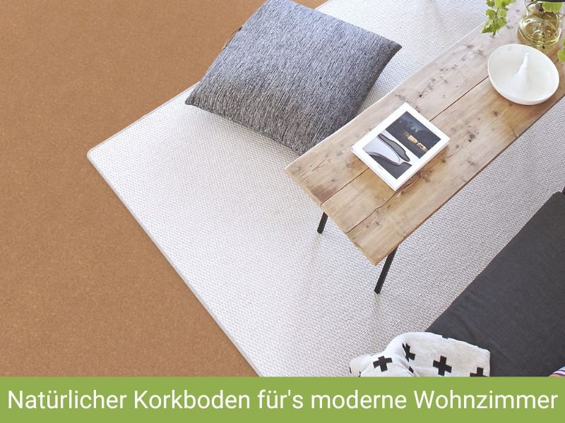 Natürlicher Korkboden von hebo für ein modernes Wohnzimmer